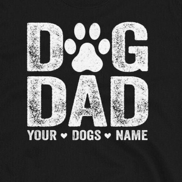 Dog Dad with Dog's Name T-Shirt, Custom Dog Name Shirt Gift For Father's Day - Picture 2 of 4